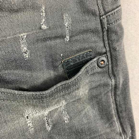 G Star Raw Mens Pants 33 Gray Jeans Revend Super Slim Distressed Faded 33x36 - Picture 4 of 13